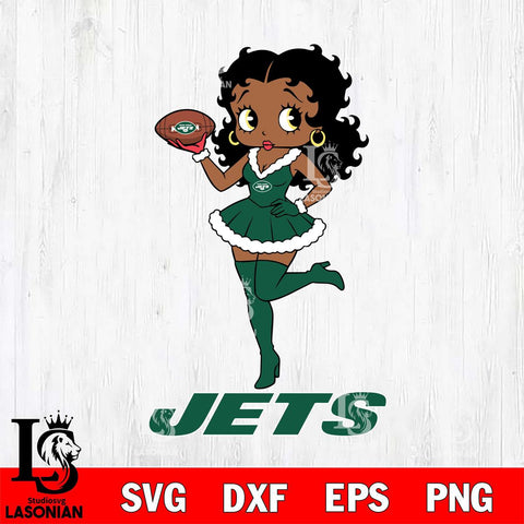 New York Jets Betty Boop Christmas Rugby File Cut, NFL SVG DXF EPS PNG PDF File, Digital Download , Criucut , Silhouette