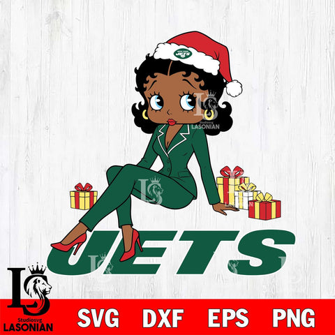 New York Jets Betty Boop Christmas fan File Cut, NFL SVG DXF EPS PNG PDF File, Digital Download , Criucut , Silhouette