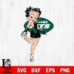 New York Jets Betty Boop Girl Fan Svg Eps Dxf Png File, Digital Download, Instant Download