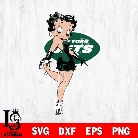 New York Jets Betty Boop Girl Fan Svg Eps Dxf Png File, Digital Download, Instant Download