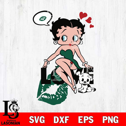 New York Jets Betty Boop Love Svg Eps Dxf Png File, Digital Download, Instant Download