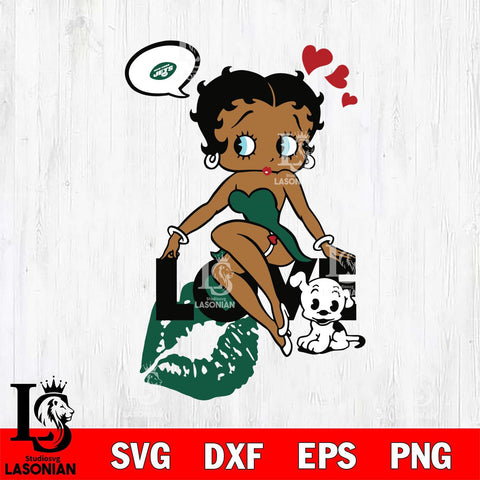 New York Jets Betty Boop Love SVG 2 Svg Eps Dxf Png File, Digital Download, Instant Download