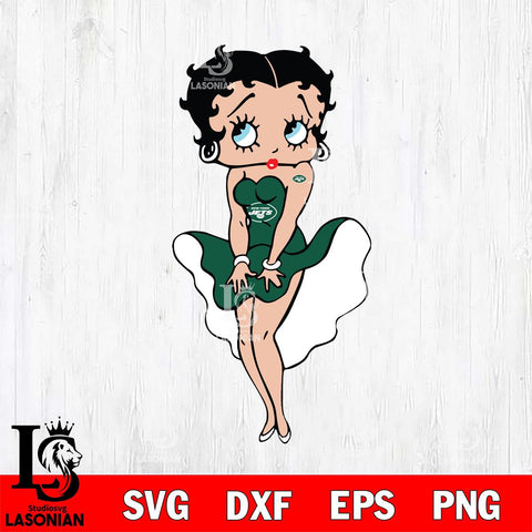 New York Jets Betty Boop Sexy Cheering Svg Eps Dxf Png File, Digital Download, Instant Download
