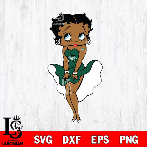 New York Jets Betty Boop Sexy Cheering SVG Svg Eps Dxf Png File, Digital Download, Instant Download