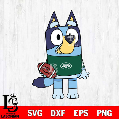 New York Jets Bluey 2 NFL Svg Eps Dxf Png File, Digital Download, Instant Download