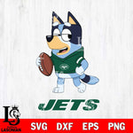 New York Jets Bluey Football Sport Svg Eps Dxf Png File, Digital Download ,Instant Download, Cricut File