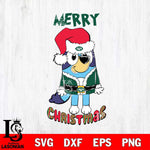New York Jets Bluey Merry Christmas Bluey Santa Claus Svg Eps Dxf Png File, Digital Download