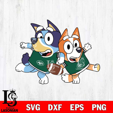 New York Jets Bluey NFL Svg Eps Dxf Png File, Digital Download, Instant Download