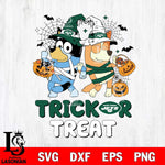 New York Jets Bluey Trick or Treat Halloween 2 Svg Eps Dxf Png File, Digital Download, Instant Download