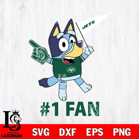 New York Jets Bluey #1 Fan Cricut Files,Bluey Svg file,Digital Download ,Instant Download
