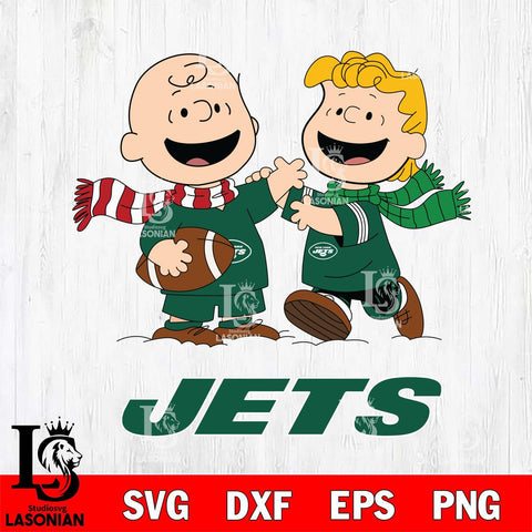 New York Jets Charlie Brown & Linus Football Cricut,Christmas SVG DXF EPS PNG FILE, Digital Download,Instant Download, Silhouette