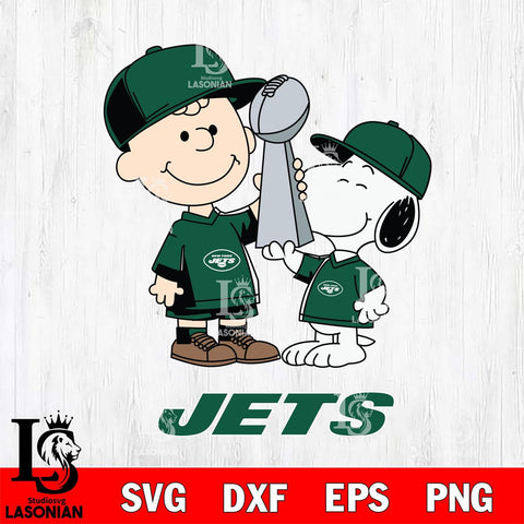 New York Jets Charlie Brown and Snoopy Champions Svg Eps Dxf Png File, NFL svg , Digital Download , Instant Download, Cricut File