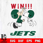 New York Jets Charlie Brown and Snoopy Win Svg Eps Dxf Png File, NFL svg , Digital Download , Instant Download, Cricut File