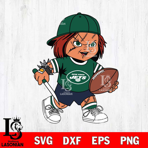New York Jets Chucky Horror 10 Svg Eps Dxf Png File, NFL svg, Digital Download, Instant Download