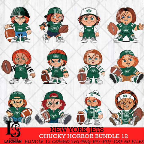 New York Jets Chucky Horror Bundle 12 SVG Svg Eps Dxf Png File, Bundle NFL svg, Digital Download, Instant Download
