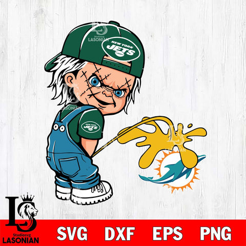 New York Jets Chucky Piss On Miami Dolphins Svg Eps Dxf Png File, Digital Download, Instant Download