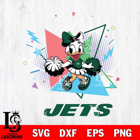 New York Jets Cute Daisy Duck Cheerleader SVG DXF EPS PNG FILE, Disney Father day File Cut,Digital Download,Instant Download,Disney Svg Files