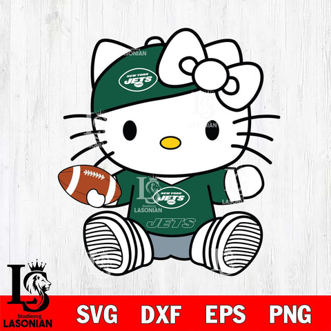 New York Jets Cute Hello Kitty Football 11 Svg Eps Dxf Png File, NFL svg, Digital Download, Instant Download