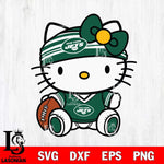 New York Jets Cute Hello Kitty Football 12 Svg Eps Dxf Png File, NFL svg, Digital Download, Instant Download
