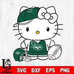 New York Jets Cute Hello Kitty Football 4 Svg Eps Dxf Png File, NFL svg, Digital Download, Instant Download