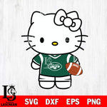 New York Jets Cute Hello Kitty Football 8 Svg Eps Dxf Png File, NFL svg, Digital Download, Instant Download