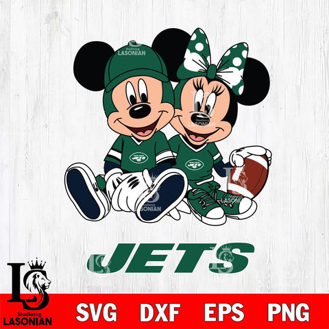 New York Jets Disney Mickey And Minnie Football Svg Eps Dxf Png File, NFL svg , Digital Download , Instant Download, Cricut File