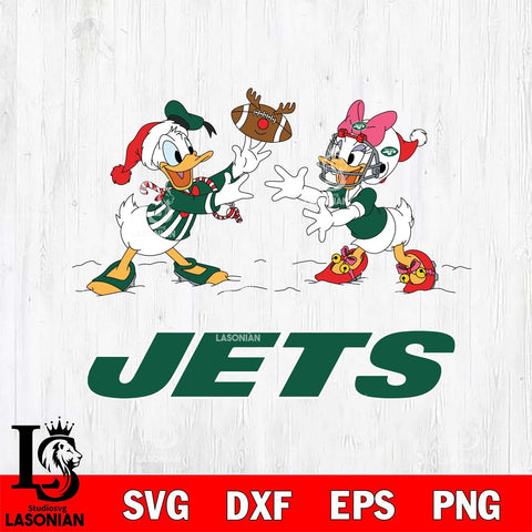 New York Jets Donald Duck & Daisy Duck Football Cricut,Christmas SVG DXF EPS PNG FILE, Digital Download,Instant Download, Silhouette