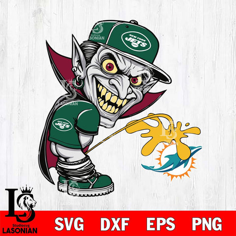 New York Jets Dracula Piss On Miami Dolphins Svg Eps Dxf Png File, Digital Download, Instant Download