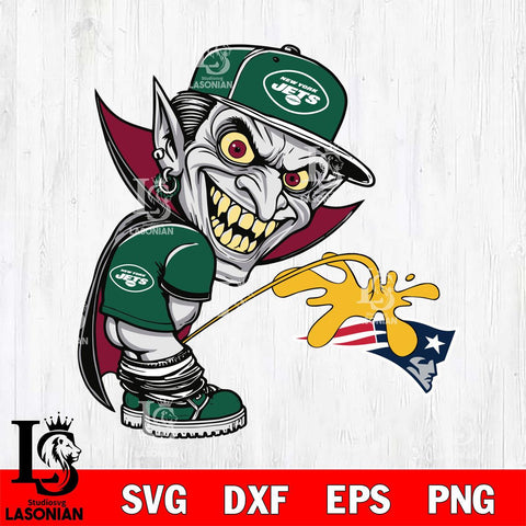 New York Jets Dracula Piss On New England Patriots Svg Eps Dxf Png File, Digital Download, Instant Download