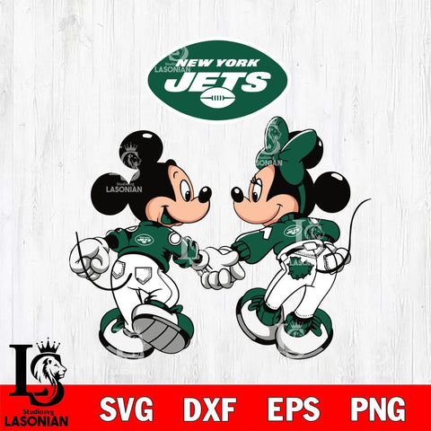 New York Jets Fan Minnie And Mickey Love Svg Eps Dxf Png File, Digital Download, Instant Download