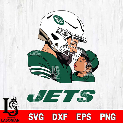 New York Jets Father And Child Rugby SVG DXF EPS PNG FILE,NFL SVG, Father day Digital Download,Instant Download, Silhouette
