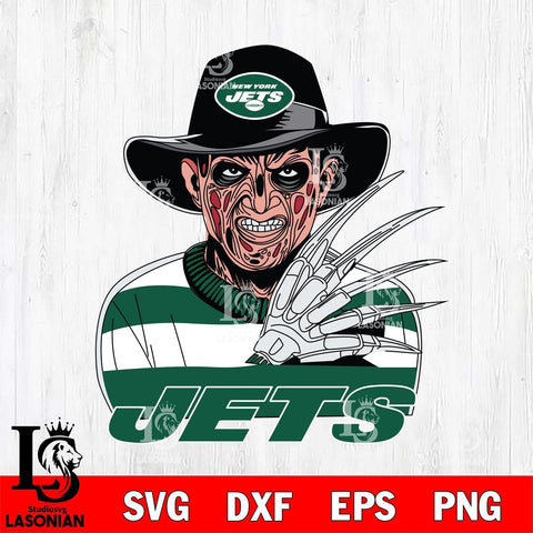 New York Jets Freddy Krueger Horror Halloween Svg Eps Dxf Png File, Digital Download, Instant Download