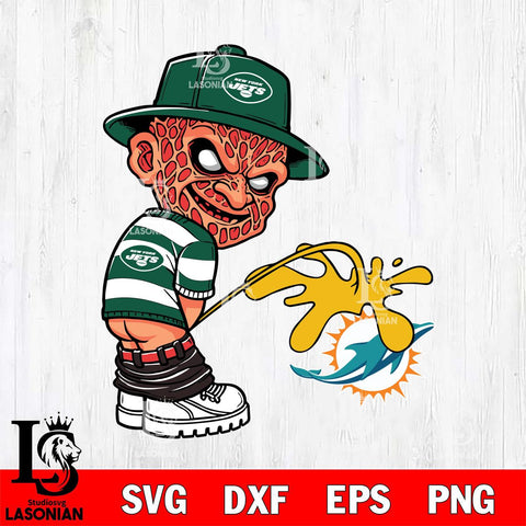 New York Jets Freddy Krueger Piss On Miami Dolphins Svg Eps Dxf Png File, Digital Download, Instant Download