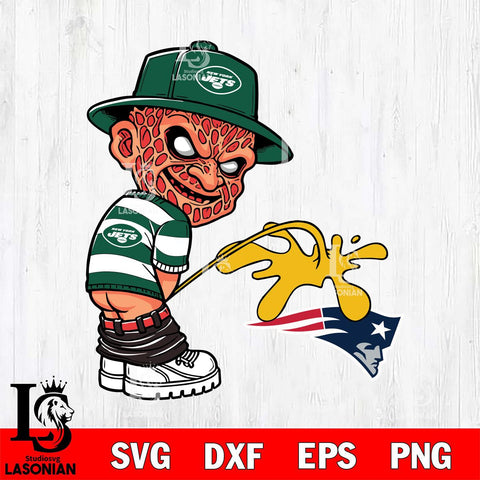 New York Jets Freddy Krueger Piss On New England Patriots Svg Eps Dxf Png File, Digital Download, Instant Download