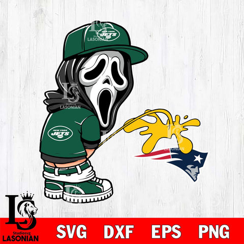 New York Jets Ghostface Piss On New England Patriots Svg Eps Dxf Png File, Digital Download, Instant Download