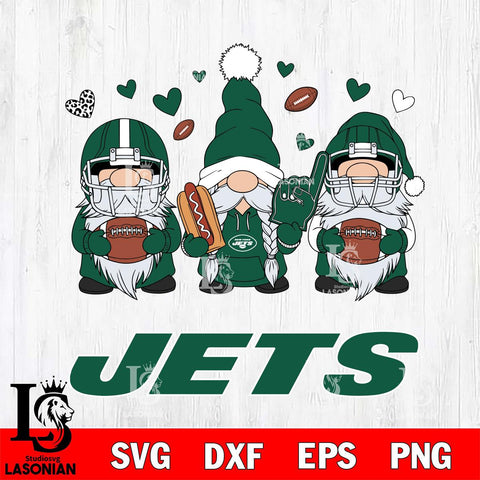New York Jets Gnome Rugby File Cut, NFL SVG, Digital Download , CHRISTMAS Criucut , Silhouette
