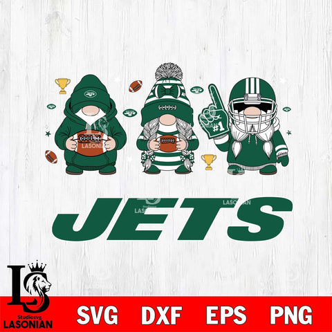New York Jets Gnome #1 Football File Cut, NFL SVG, Digital Download , CHRISTMAS Criucut , Silhouette