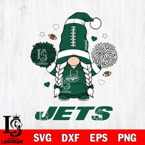 New York Jets Gnome cheerleader File Cut, NFL SVG, Digital Download , CHRISTMAS Criucut , Silhouette
