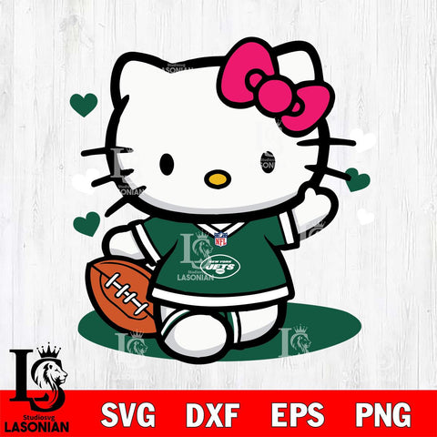 New York Jets Hello Kitty sport 10 Svg Eps Dxf Png File, Digital Download, Instant Download