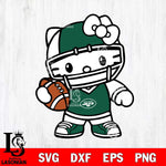 New York Jets Hello Kitty sport 2 Svg Eps Dxf Png File, Digital Download, Instant Download