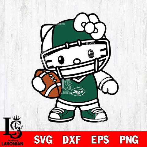 New York Jets Hello Kitty sport 2 Svg Eps Dxf Png File, Digital Download, Instant Download