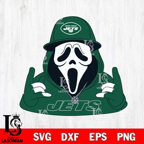 New York Jets Horror Character Ghostface Sport Svg Eps Dxf Png File, Digital Download, Instant Download