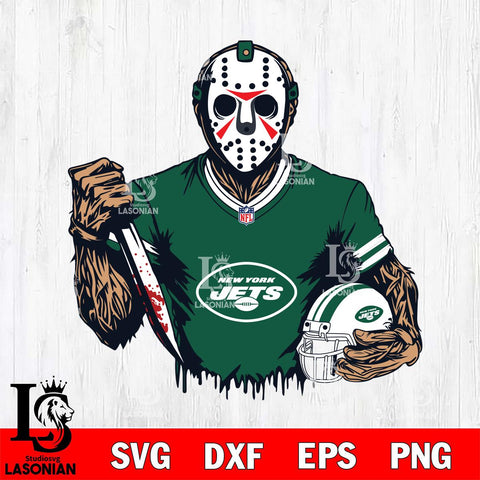 New York Jets Jason Voorhees Horror 5 Svg Eps Dxf Png File, NFL svg, Digital Download, Instant Download