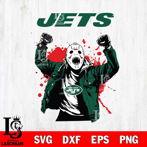New York Jets Jason Voorhees Horror Halloween 3 Svg Eps Dxf Png File, Digital Download, Instant Download