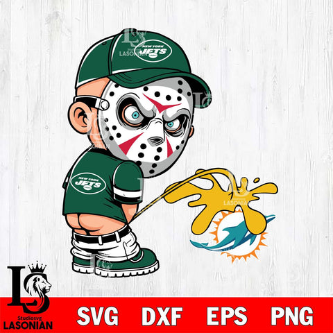 New York Jets Jason Voorhees Piss On Miami Dolphins Svg Eps Dxf Png File, Digital Download, Instant Download