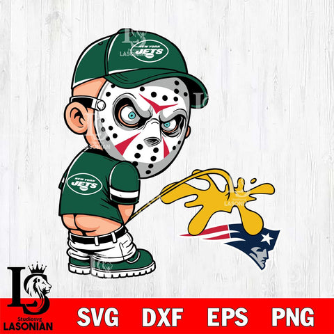 New York Jets Jason Voorhees Piss On New England Patriots Svg Eps Dxf Png File, Digital Download, Instant Download