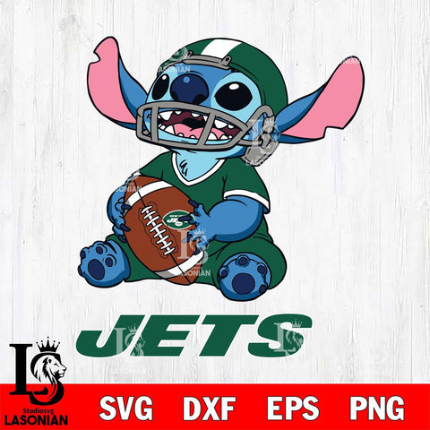 New York Jets Lilo and stitch Football SVG DXF EPS PNG FILE, Stitch File Cut,NFL Digital Download,Instant Download, Silhouette