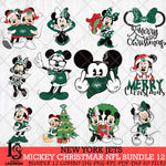 New York Jets MICKEY CHRISTMAS NFL Bundle 12 Svg Eps Dxf Png File, Digital Download, Instant Download