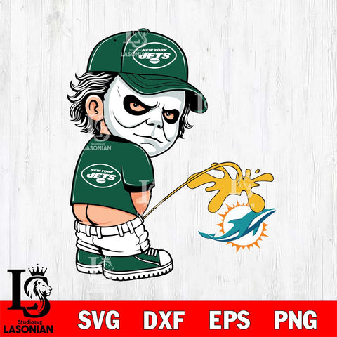 New York Jets Michael Myers Piss On Miami Dolphins Svg Eps Dxf Png File, Digital Download, Instant Download