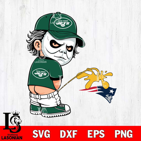 New York Jets Michael Myers Piss On New England Patriots Svg Eps Dxf Png File, Digital Download, Instant Download